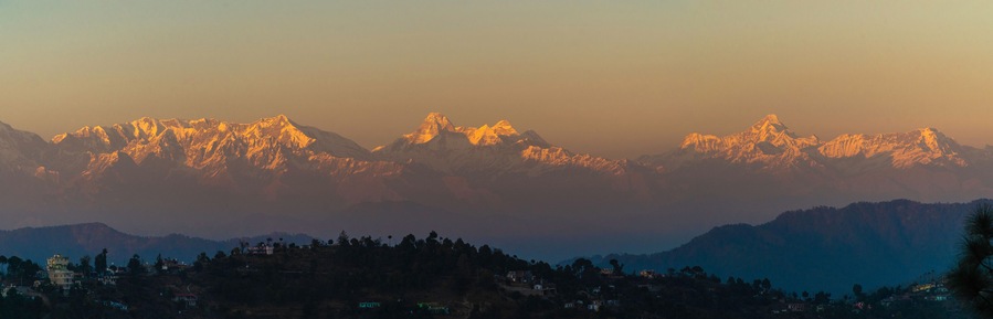 Himalayan Mountain Peaks Ranges at Kasardevi Almora Uttarakhand India