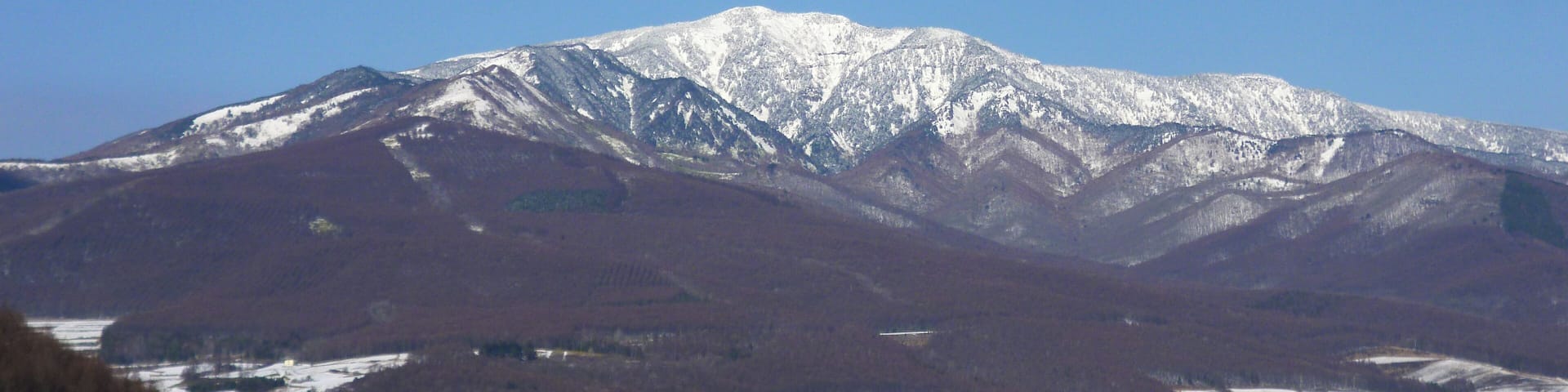 Mount Azumaya in Kantō region, Japan. A view from the road, called Tsumagoi Panorama Line in Tsumagoi, Gunma.
