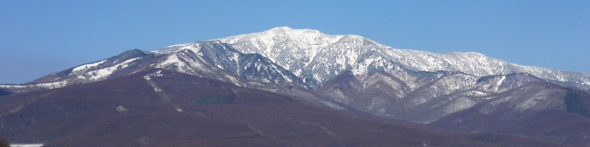 Mount Azumaya in Kantō region, Japan. A view from the road, called Tsumagoi Panorama Line in Tsumagoi, Gunma.