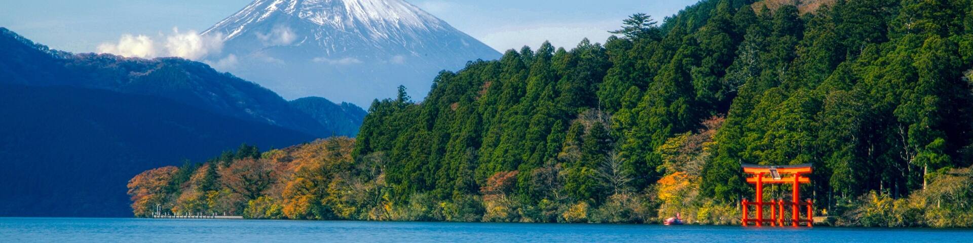 Lake Ashi Shrine and Mt Fuji in Hakone