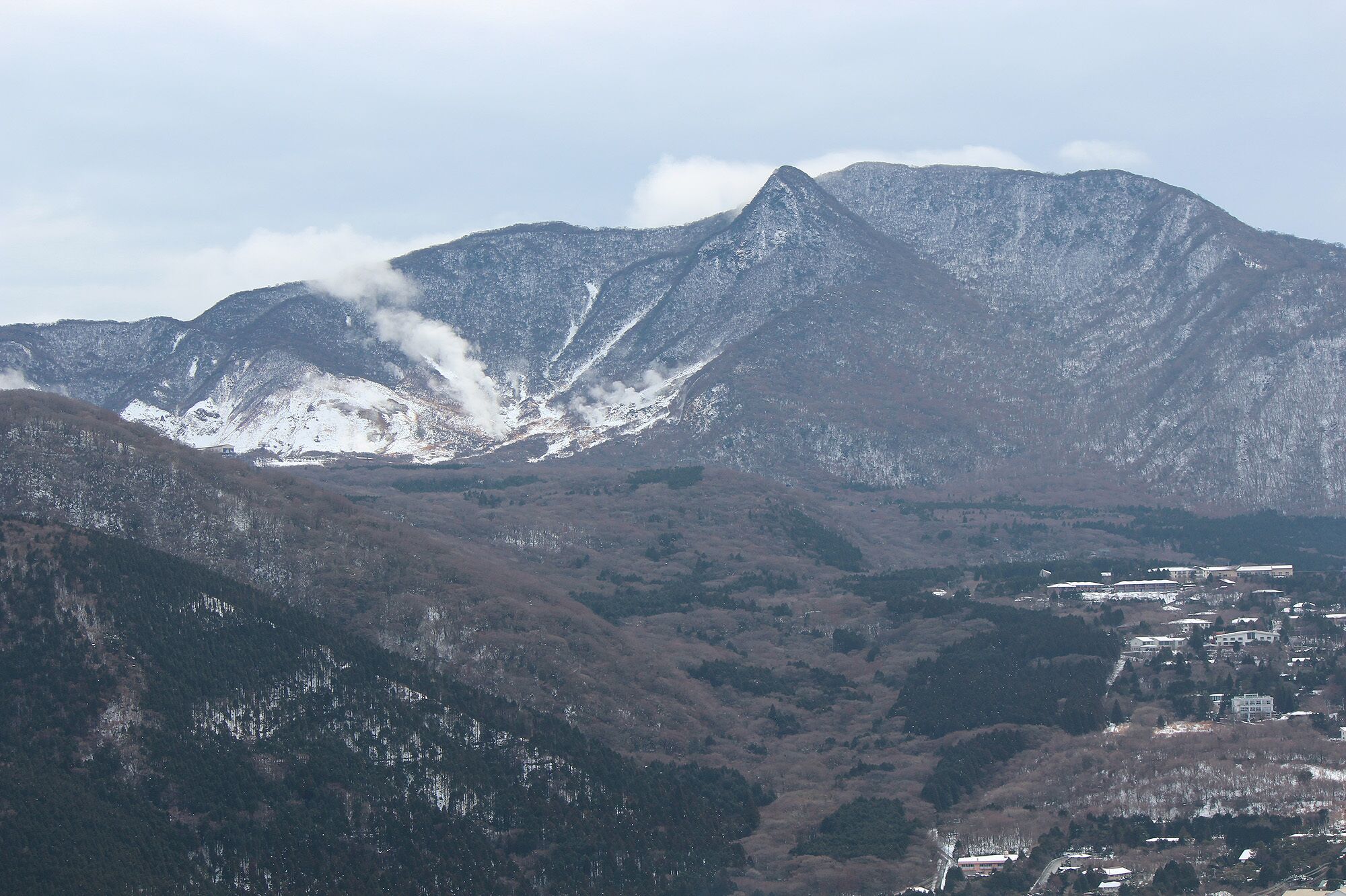 The Northeastern side of Central cone of Hakone volcano in Hakone town, Kanagawa prefecture, Japan.