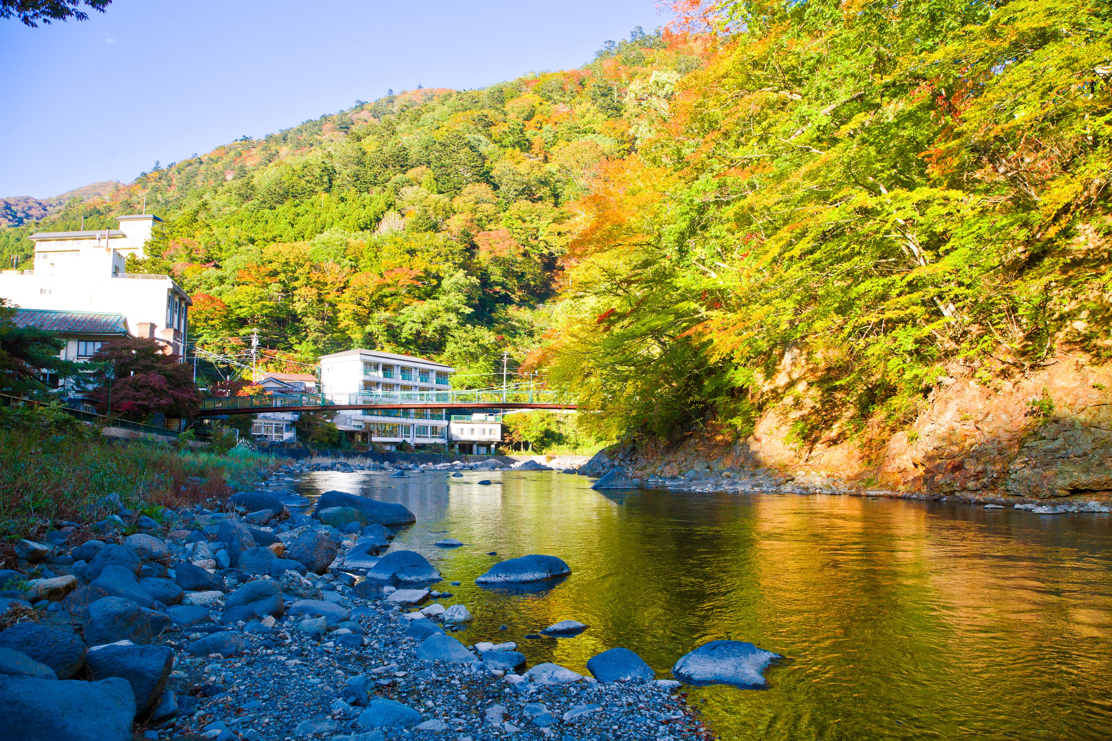 Shiobara Onsen is a hot spring town, located in Tochigi prefecture. The town is fairly developed with several large hotels, it is surrounded by woods and mountains.  