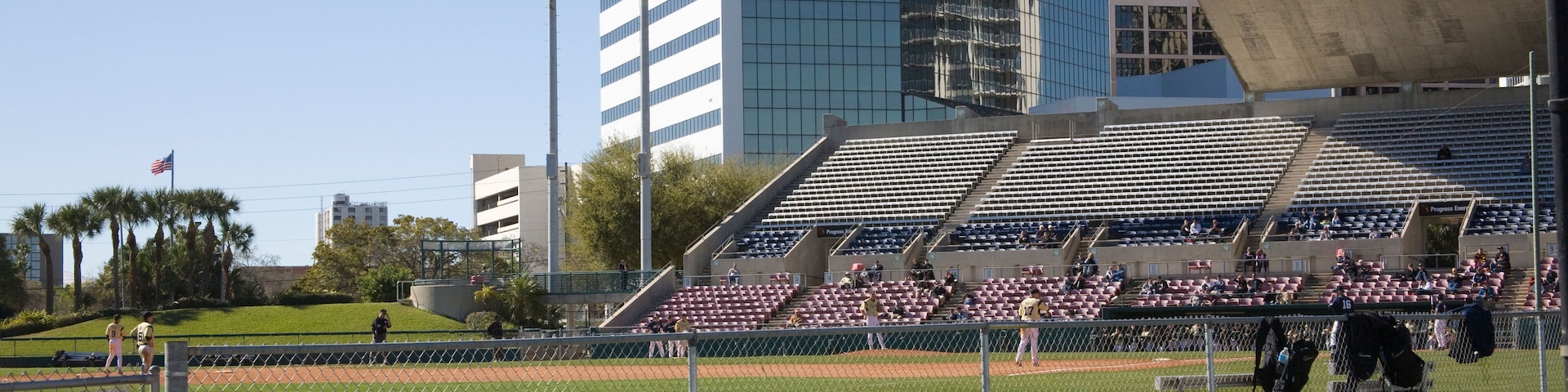 D41XRH St Petersburg Florida USA Baseball game in Al Lang Stadium a 7500-seat sports stadium  current home pitch of Tampa Bay Rowdies United Soccer League