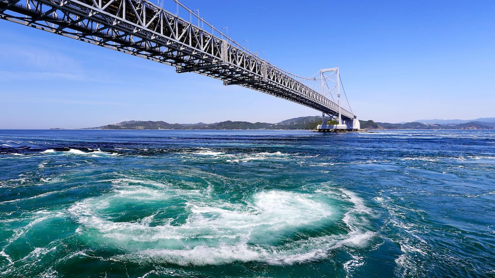 Naruto whirlpools in Pacific ocean, Osaka, Japan