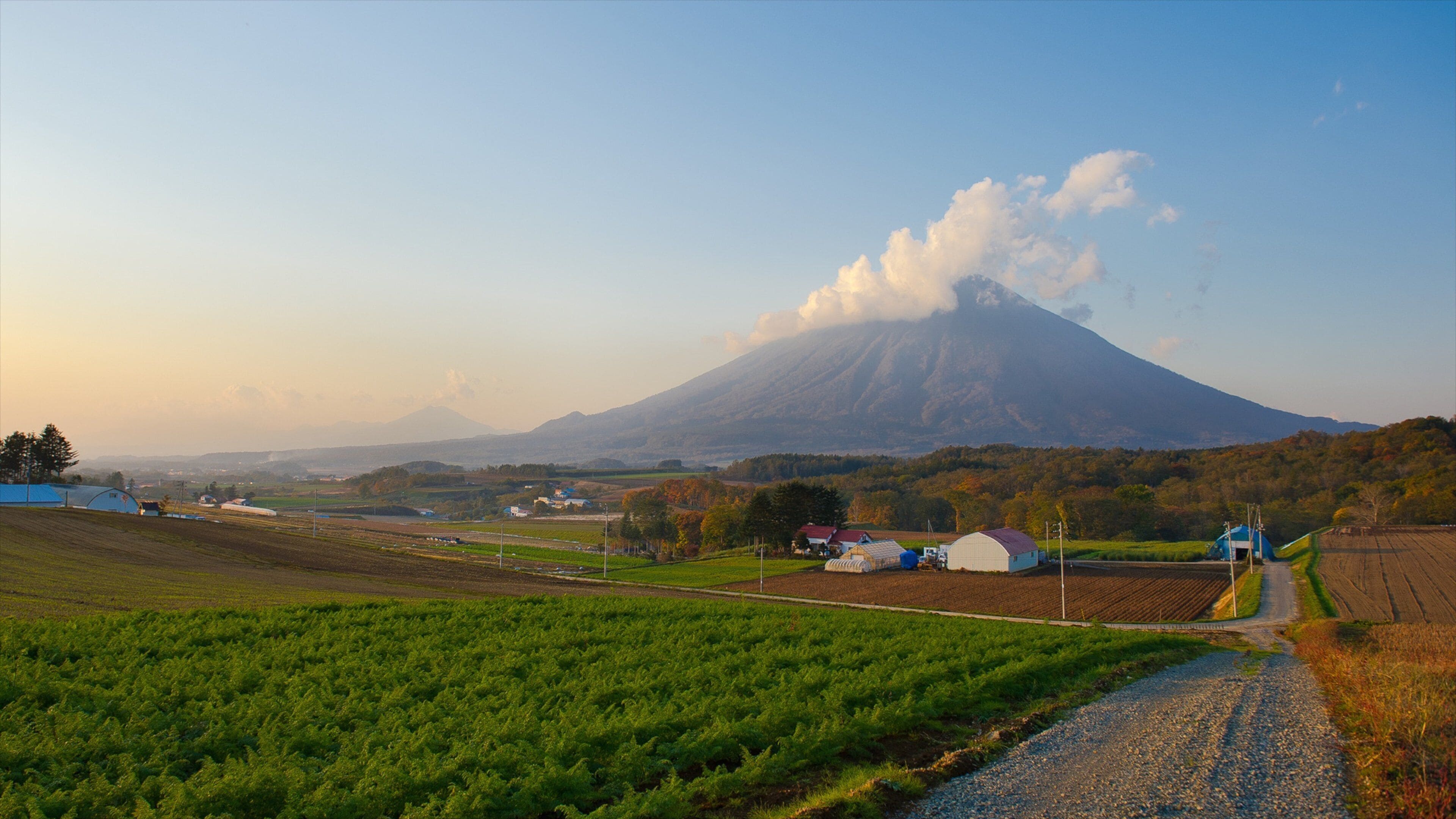 Niseko featuring mountains, landscape views and farmland