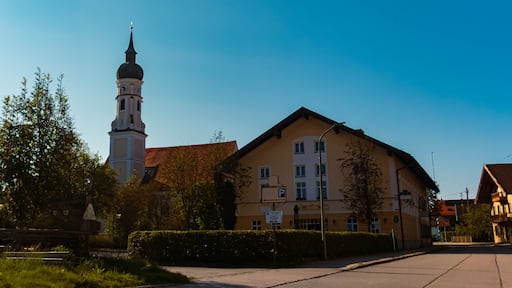 Church on a sunny summer day at Faistenhaar, Brunnthal, Munich, Bavaria, Germany