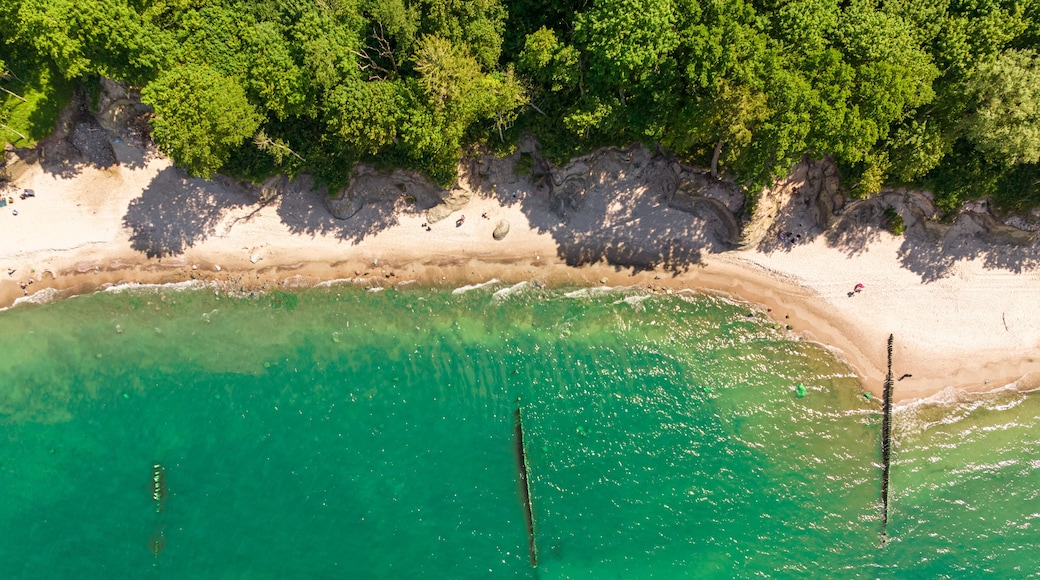 Narrow beach in Baltic Sea in summer