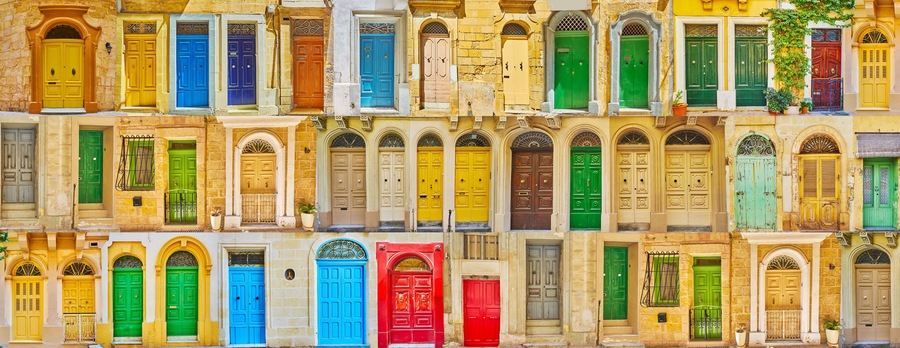 Colorful Maltese doors