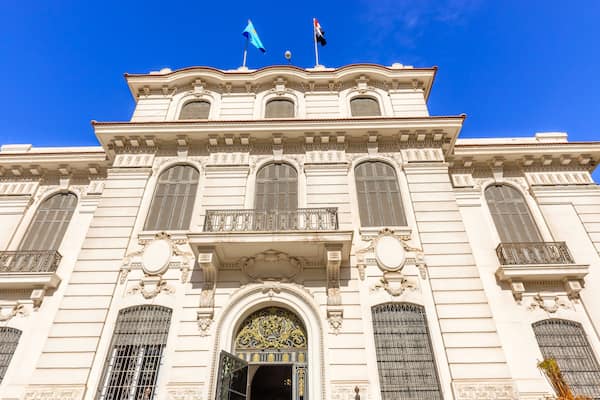 Facade of the Natinal museum in Alexandria, Egypt.