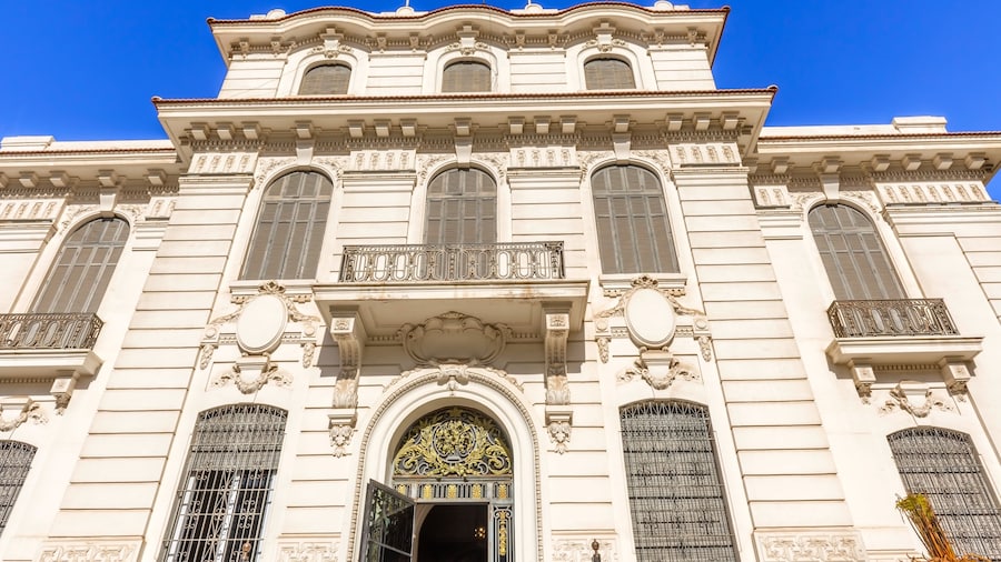 Facade of the Natinal museum in Alexandria, Egypt.