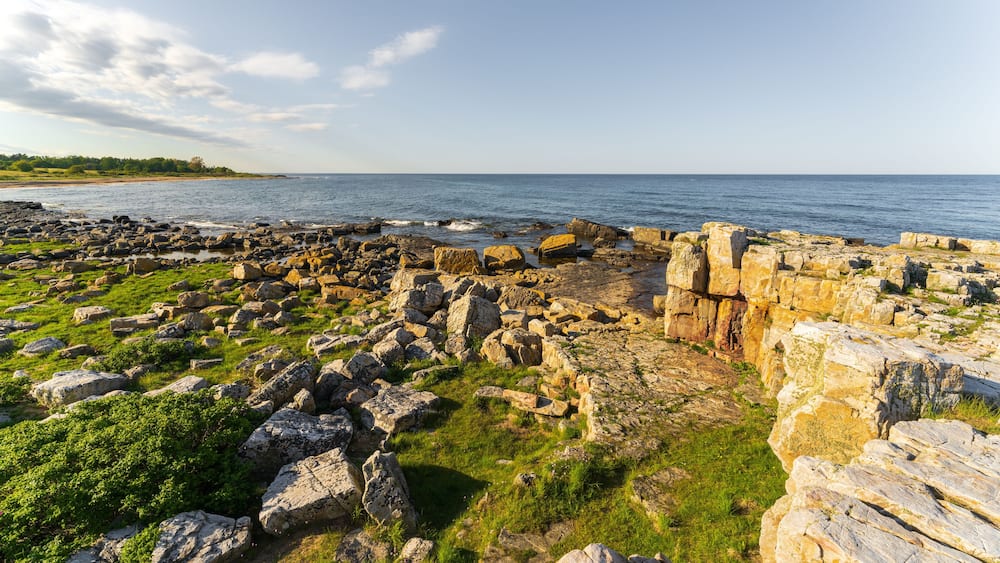 Rocky coastline of Varhallen - Tobisvik on the Swedish east coast. Popular tourist destination for camping, fishing and hiking.