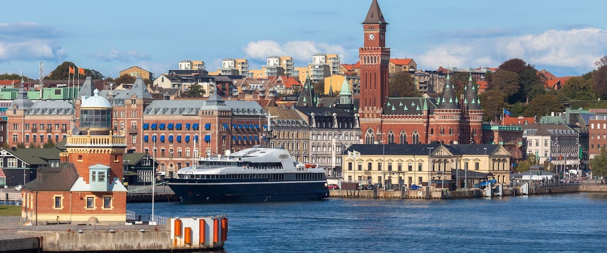 Helsingborg showing cruising, a city and a bay or harbor