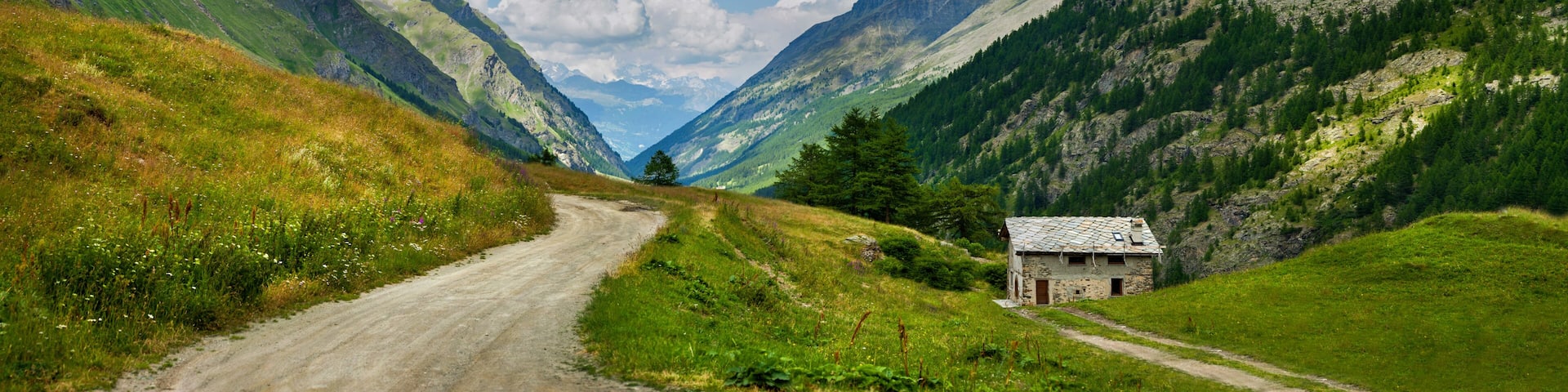 Path in Gran Paradiso National Park. Aosta Valley. Italy