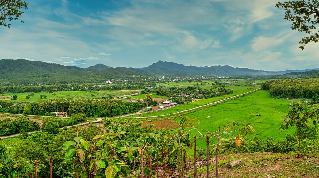 Panoramic view of Mae Sariang district, Mae Hong Son Province, T