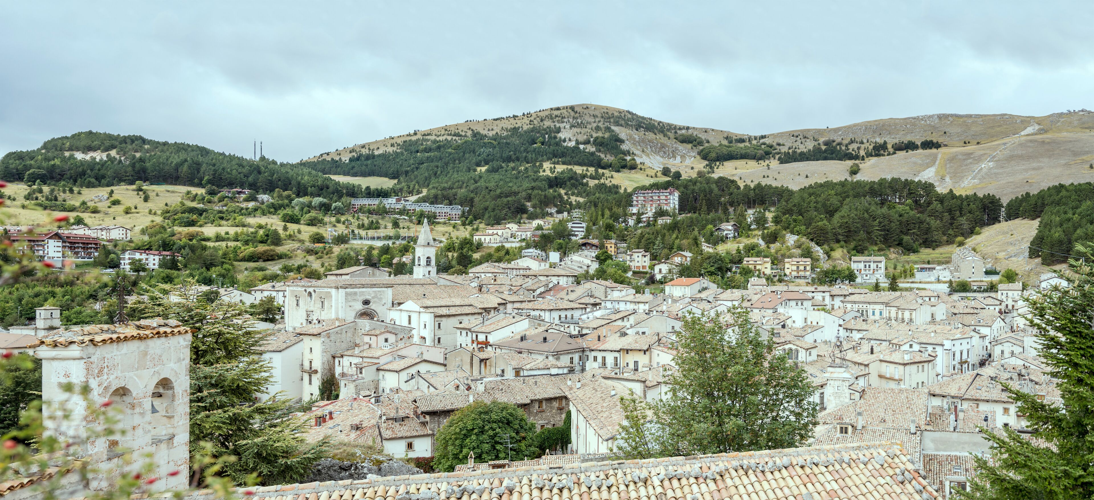 Pescocostanzo aerial, Abruzzo, Italy