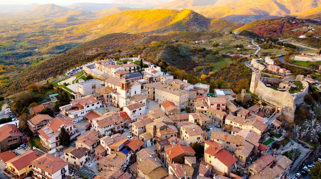 Castel S.Pietro Romano, Lazio, Italy. Aerial drone view.