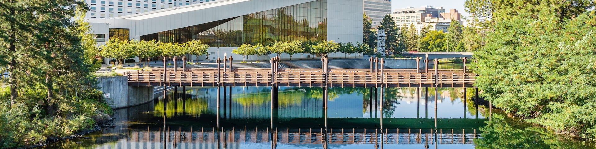 Spokane river riverfront park summer day