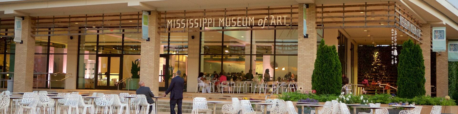 Mississippi Museum of Art showing outdoor eating