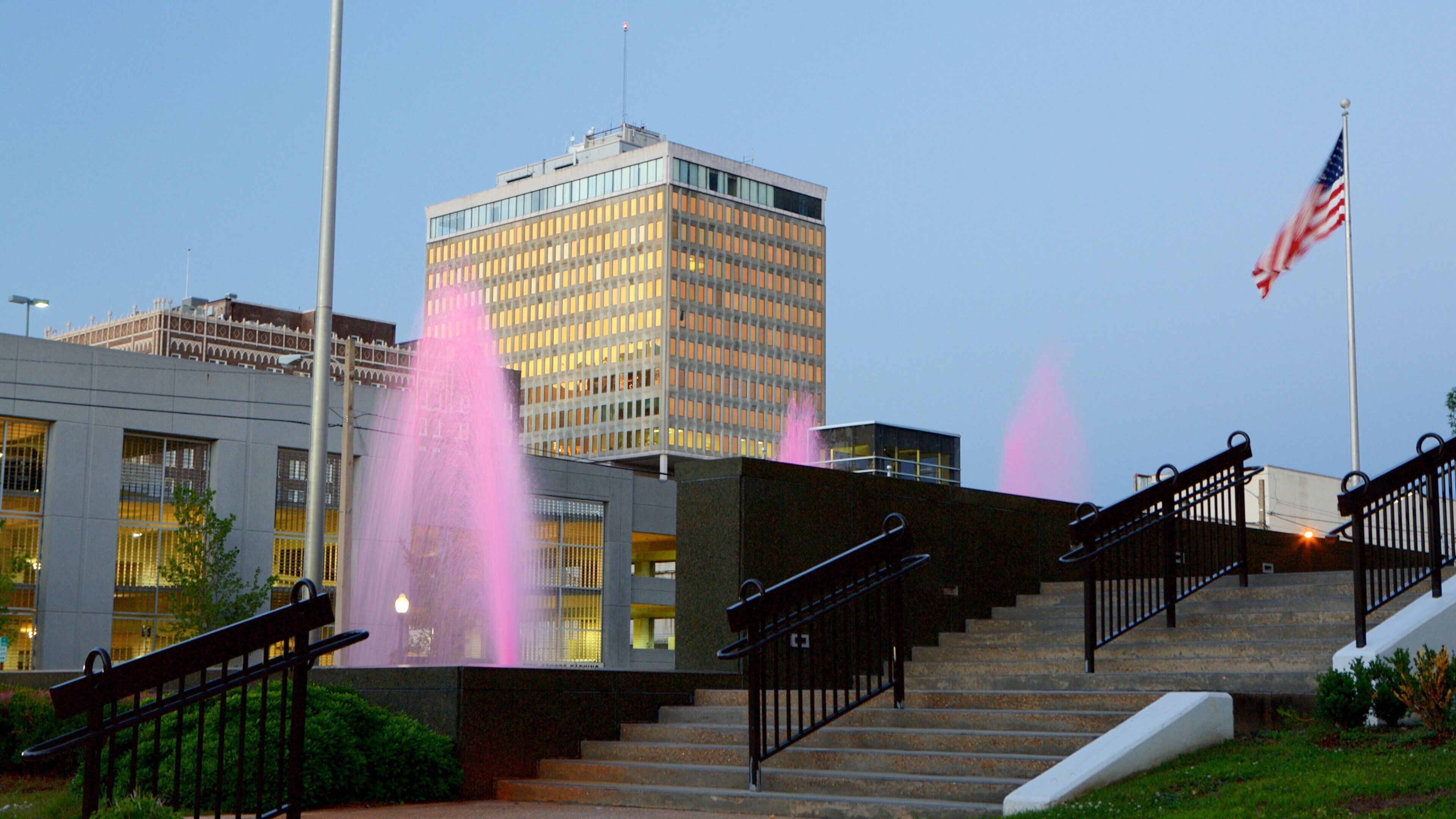 Mississippi Museum of Art which includes a fountain