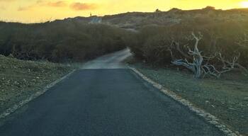 On the road in Arikok National Park leading to the Dos Playa dunes. The sun is almost setting. So many hidden treasures created by nature. Thank God these are being protected.