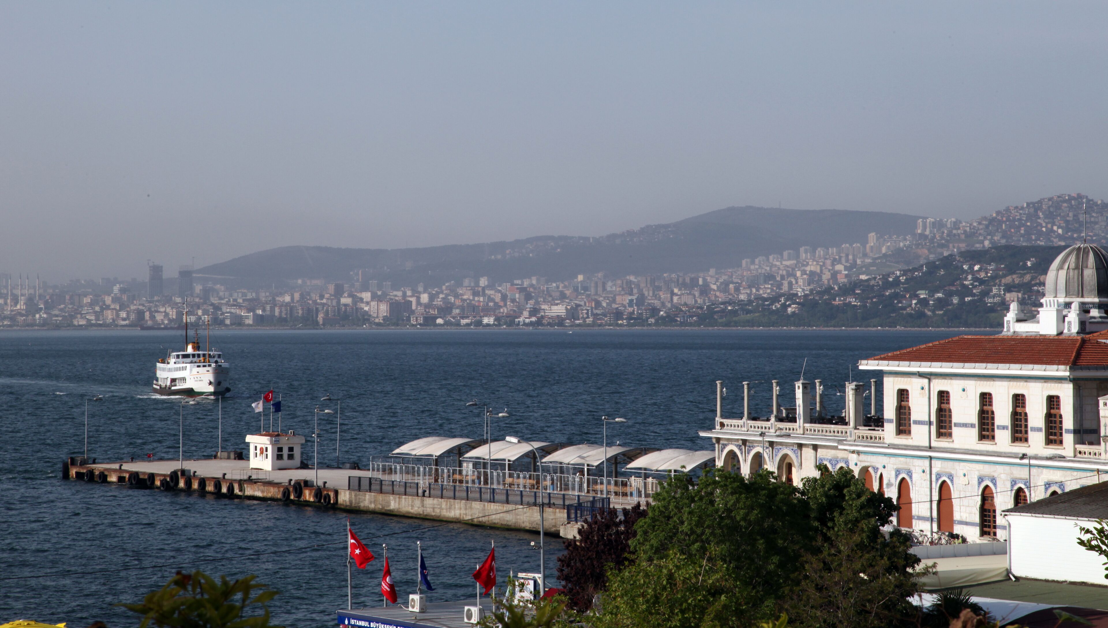 Ferry port at Prince Island Buyukada in Istanbul, Turkey. Buyukada is the biggest island in Istanbul.