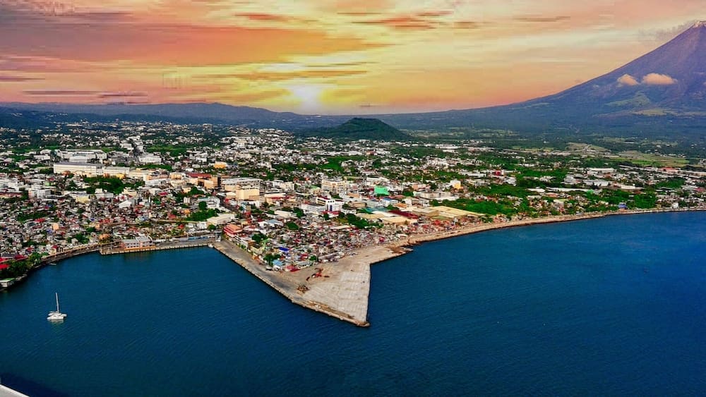 Sunset Sunrise Legazpi City Port Mayon Volcano Seaside in Legazpi City Albay Philippines