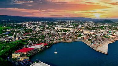 Sunset Sunrise Legazpi City Port Mayon Volcano Seaside in Legazpi City Albay Philippines