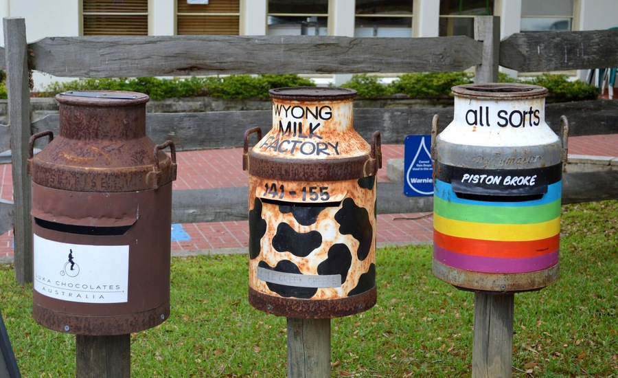 This is a very cool attraction on the Central Coast which is growing and expanding. I love these funky recycled Milk Jugs turned letterboxes.