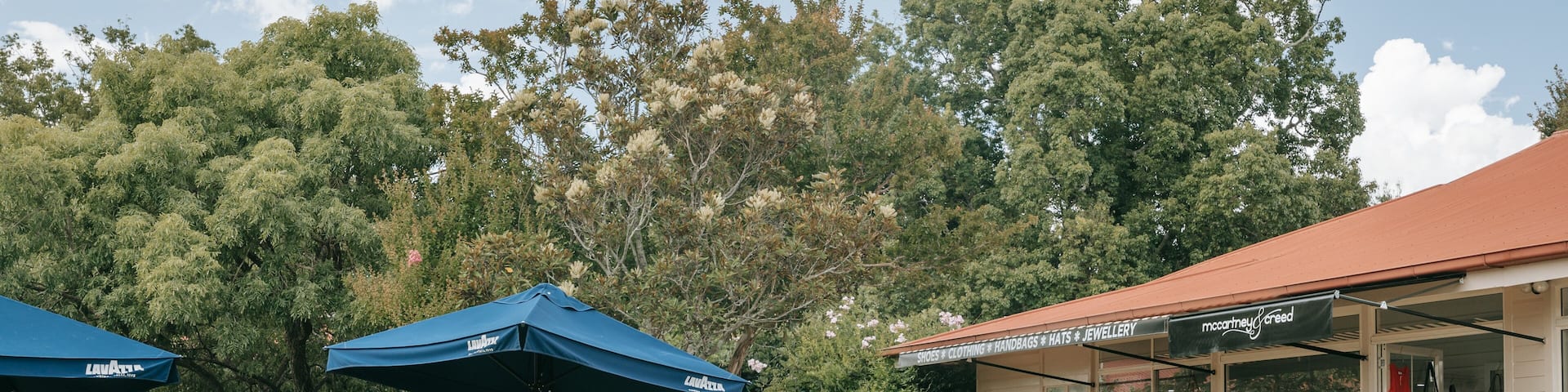 Highfields which includes outdoor eating as well as a small group of people