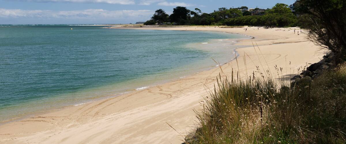 The beautiful sandy Town Beach is ideal for families with little kids - Inverloch, Victoria, Australia