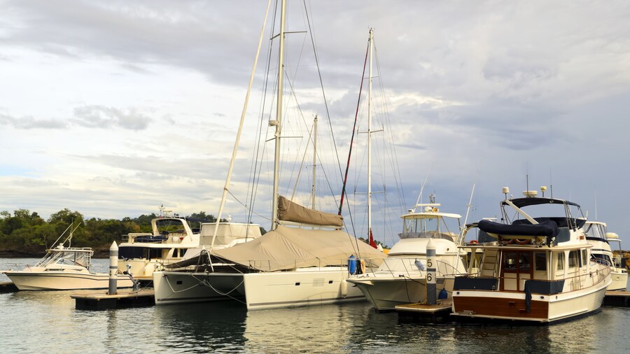 Yachts and sailboats anchored in Batangas, Philippines