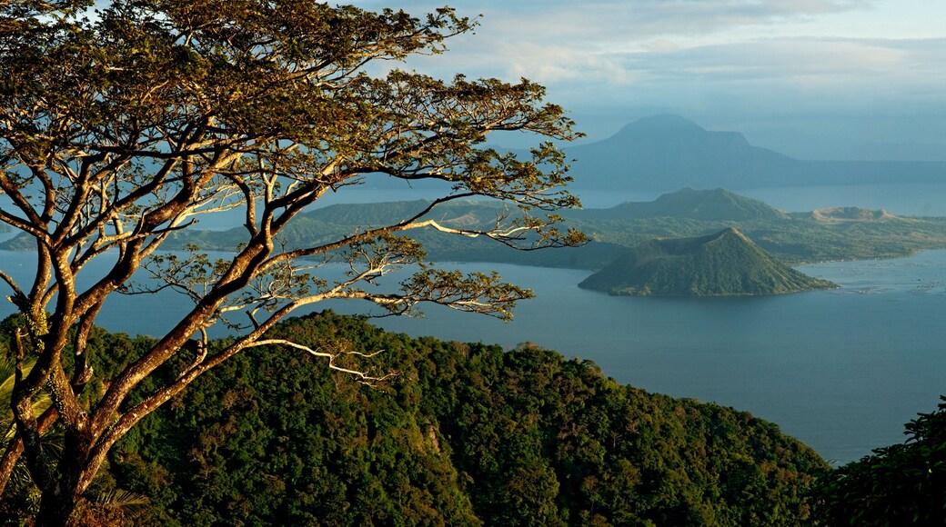 Taal Lake in Batangas, Philippines showing Taal Volcano in a panoramic view, late afternoon.