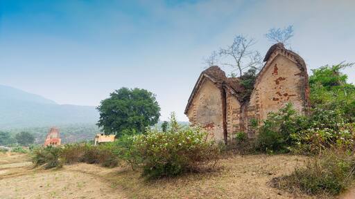 Ruins of Garhpanchkot Garh, fort with blue sky in the background, Purulia- West Bengal, India. Garpanchkot name evolved from the gar or garh, fort of the king of Kashipur, who built this old temple.