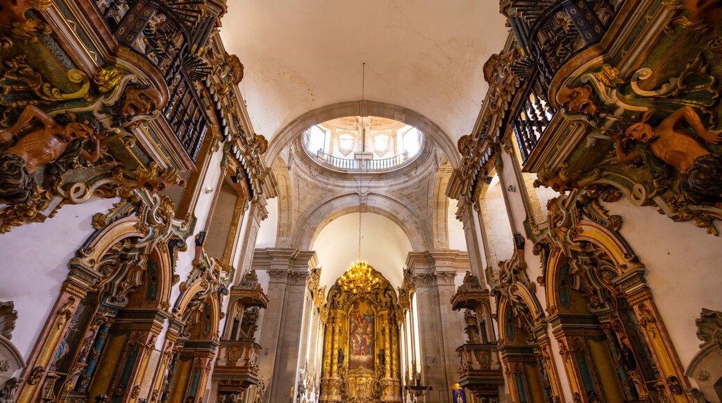 Ornate pipe organs decorating the interior of Igreja Matriz de Cabeceiras de Basto in Portugal