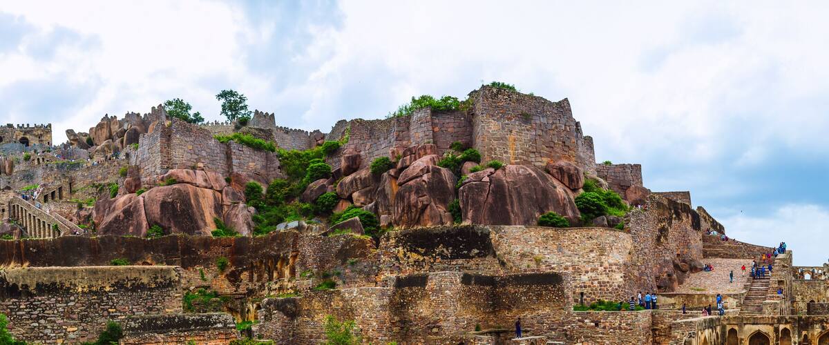 Ruins of the Golconda Fort, Hyderabad District, Telangana, India.