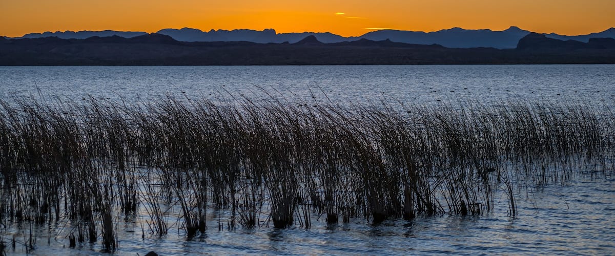 Dramatic vibrant sunset scenery in Lake Havasu, Arizona