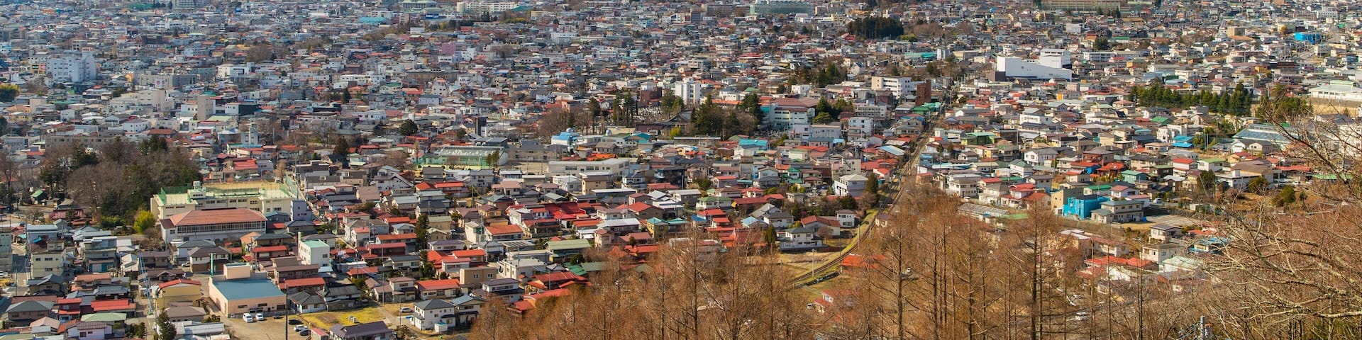 Fujikawaguchiko which includes landscape views, mountains and a city