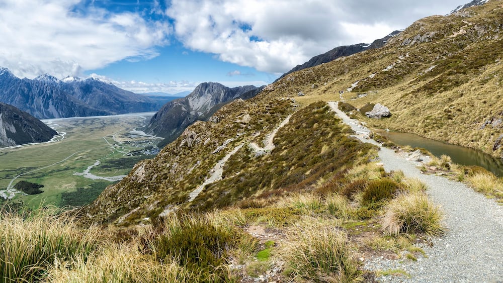 Sealy Tarns Track view, Aoraki, Mount Cook, New Zealand, NZ