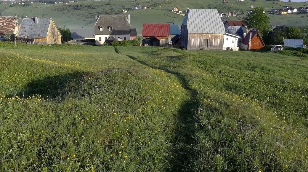 A small town ( less than 2000 inhabitants ) situated in the north of Montenegro. Its close location to Durmitor National Park makes it a good base to explore from , the surrounding countryside is positively fabulous .