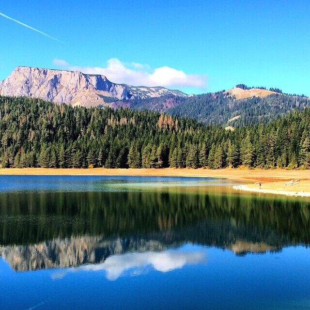 The perfect reflection - Crno Jezero (Black Lake) in Zabljak. Zalbjak is more known as a ski destination but Crno Jezero is a must visit if you're in Zabljak, all year round.