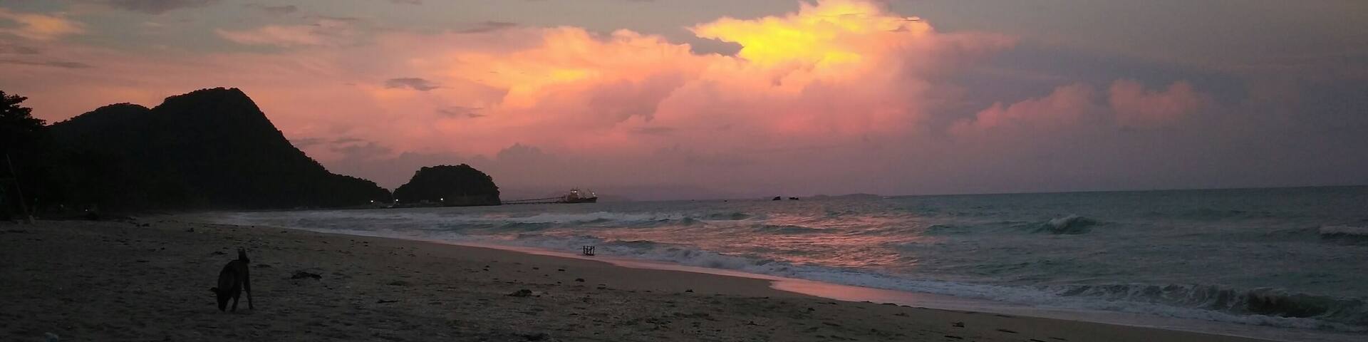 Rain stopped for a moment to allow for the beautiful sunset