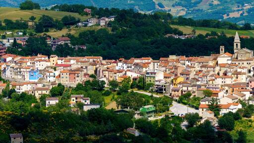 Landscape in Molise near Macchiagodena and Frosolone. View of Sant Elena Sannita