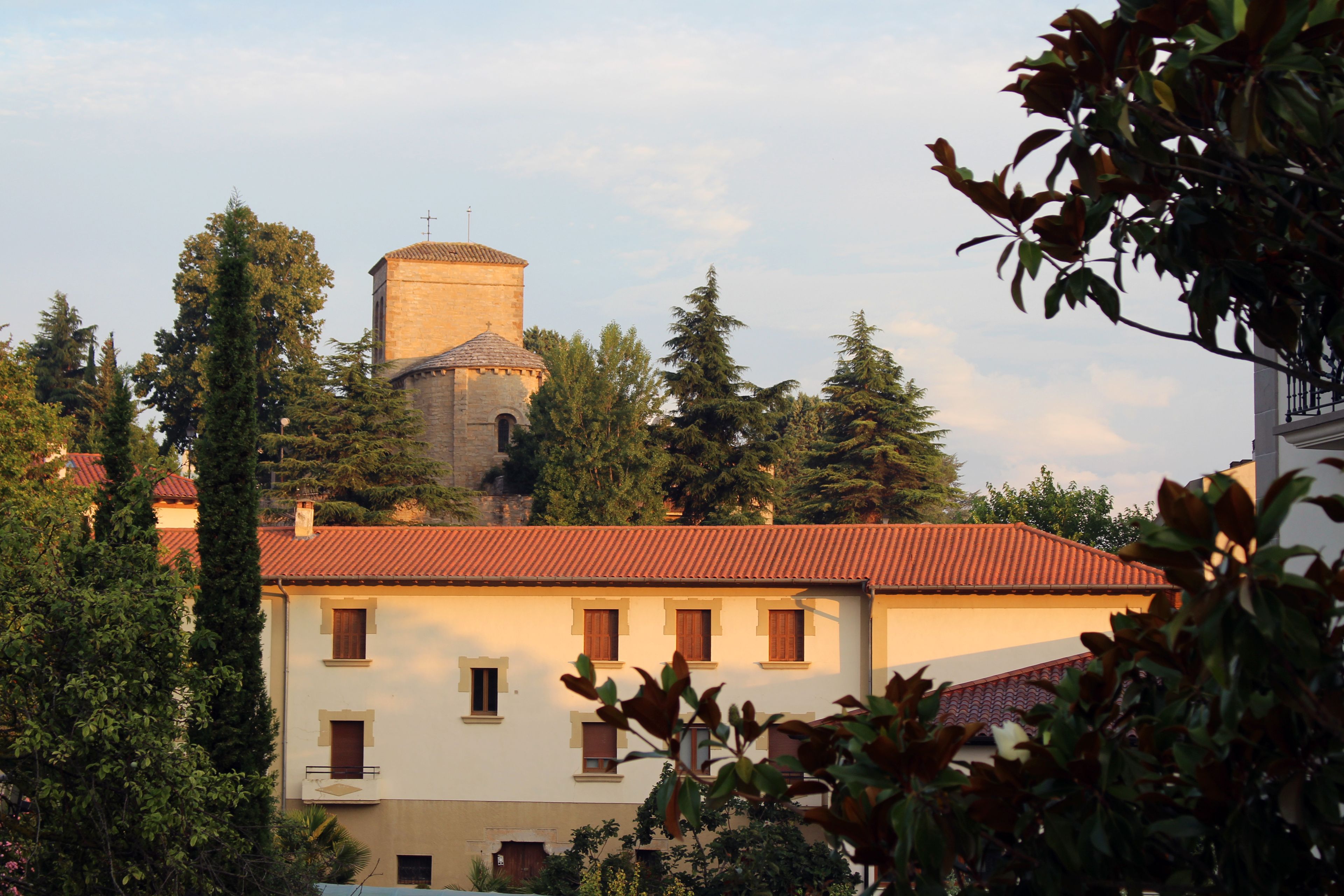 Leaving Cizur Menor along the Camino de Santiago in Galar, Navarra Spain July 2024