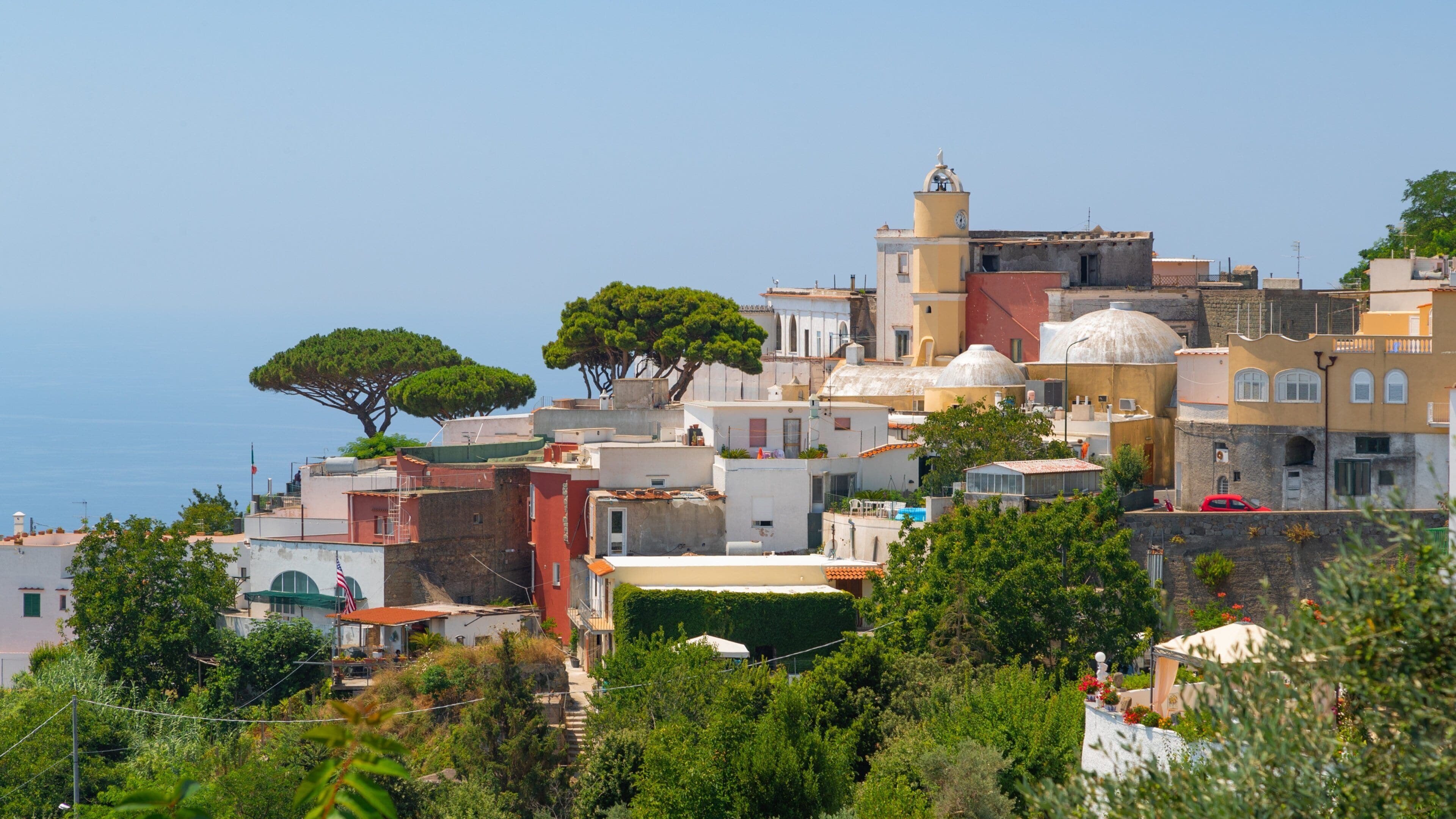 Serrara Fontana featuring a coastal town