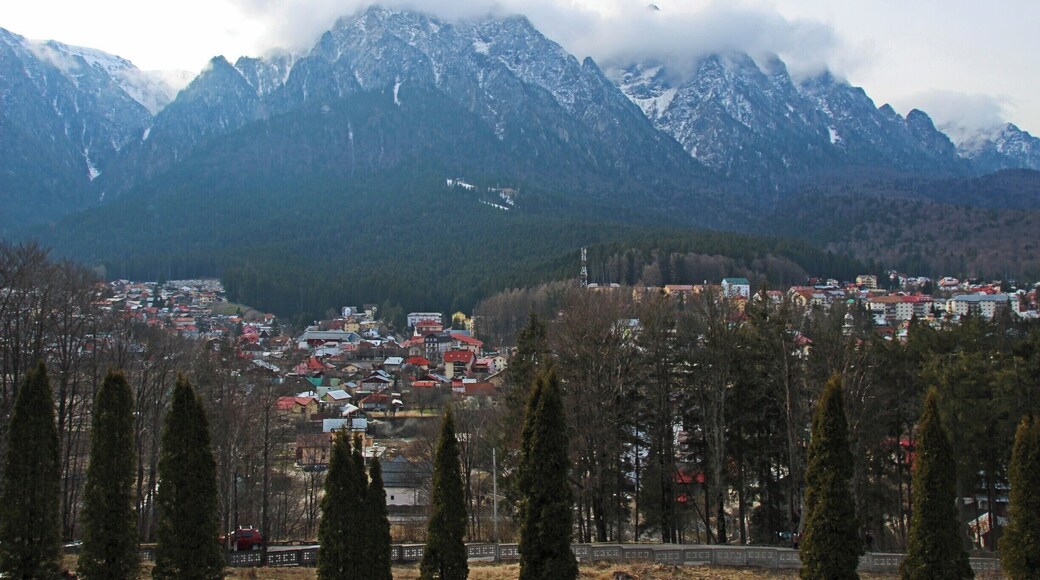 The small resort town of Busteni as seen from the terrace of the Cantacuzino Castle