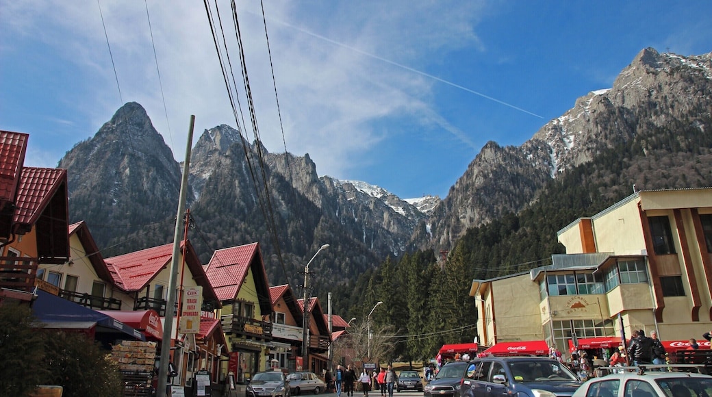 The magnificent resort town of Busteni, at the foot of the Bucegi Mountains