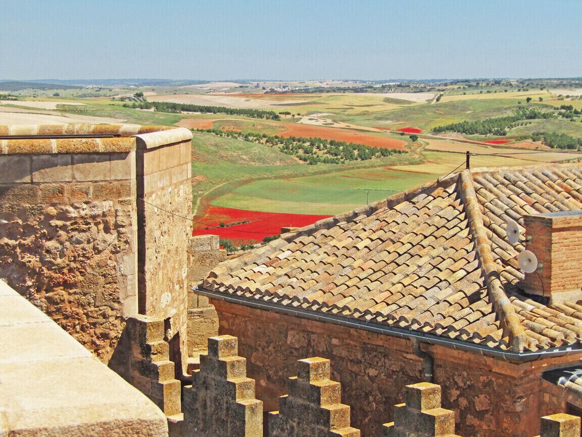 A view of La Mancha from one of the towers of Belmonte Castle.