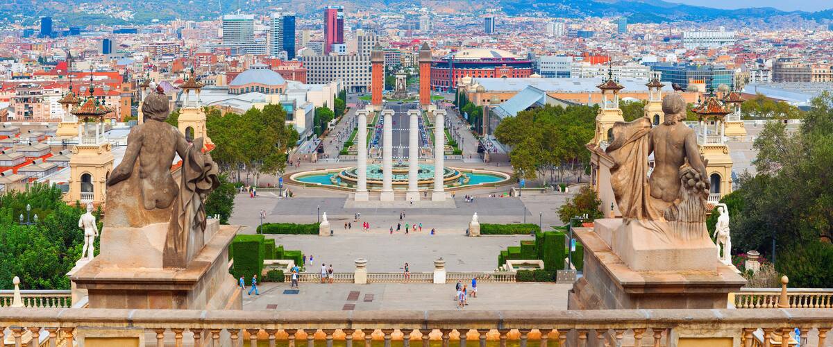 Placa De Espanya is the most famous square in the centre of Barcelona City