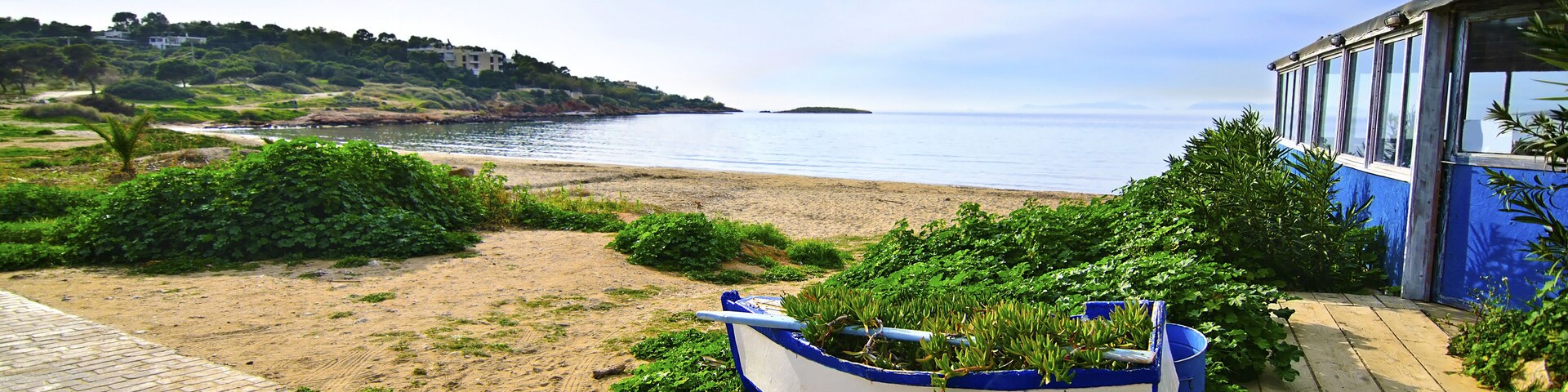 Kavouri area Vouliagmeni in Athens Greece; Shutterstock ID 382167139