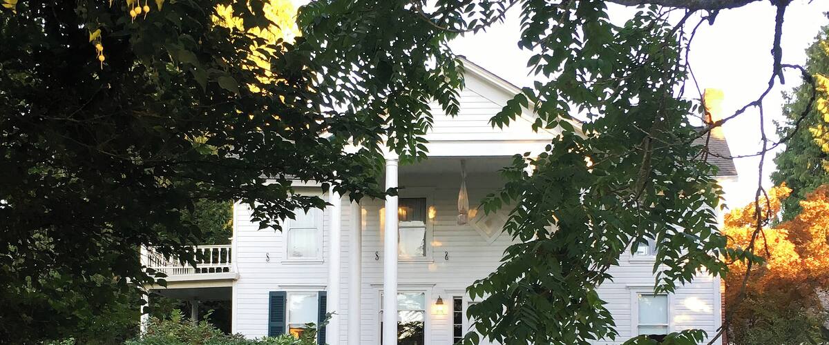 A charming restaurant now inhabits this pioneer house that dates to 1857. It was built by - you guessed it - Joel Palmer, who led an Oregon Trail wagon train in 1845 and helped scout and clear a pass through the Mount Hood foothills. He settled here in 1847, after returning to Indiana to fetch his family and lead a second wagon train along the trail.